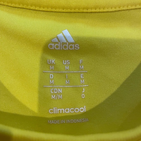 Adidas Soccer Practice Jersey Three Lions United Yellow #6 Size Medium Climacool - Picture 7 of 7